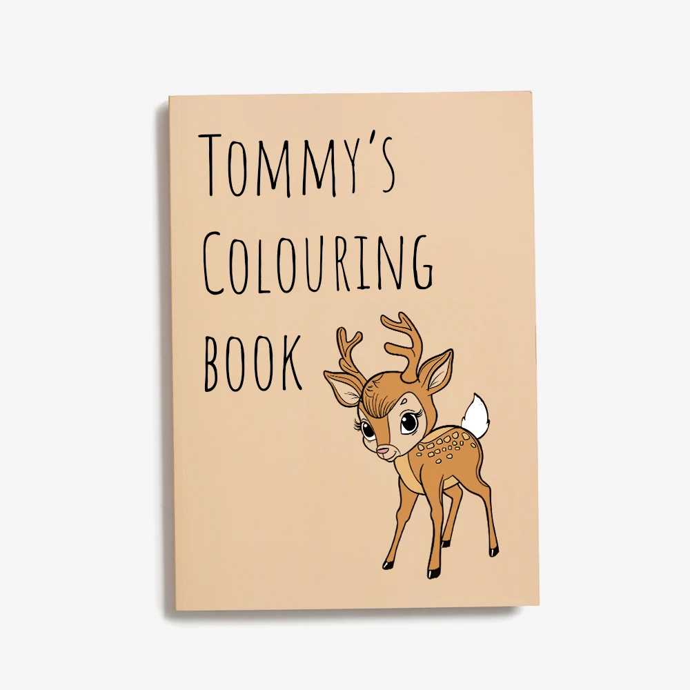 An example colouring book, with the title 'Tommys colouring book'