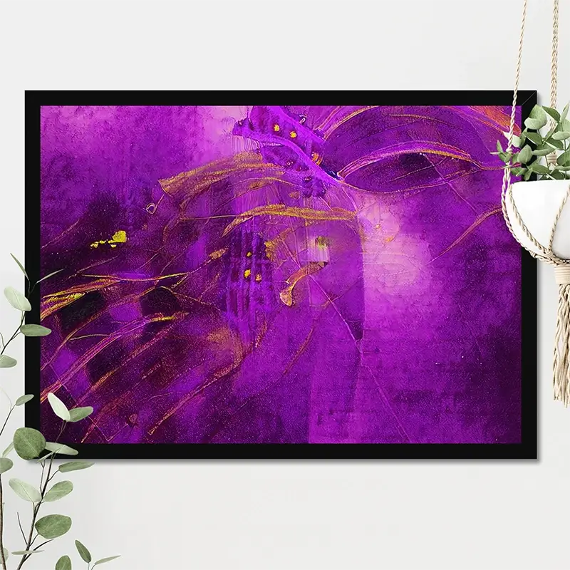 Purple Rain, an NFT owned by Dutch_Brat_NFT mocked up as being displayed on a wall in a frame.