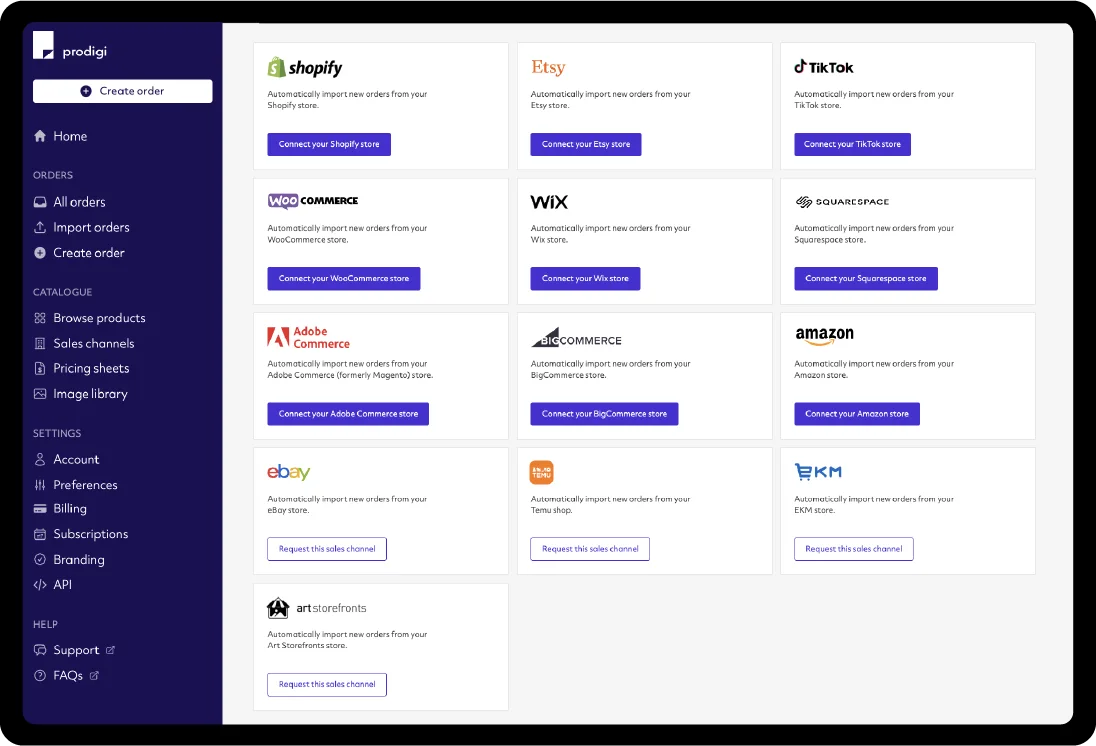 Integrate your store with Prodigi